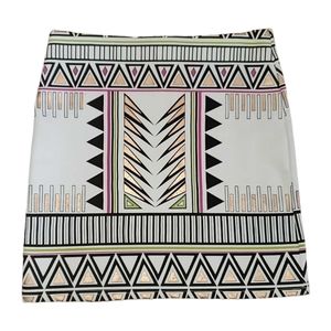 MINKPINK Skirt Creamy White Black Purple Glitter Gold Aztec Design Zipper Back